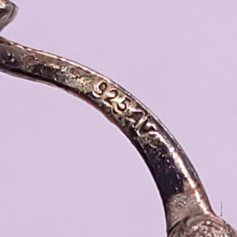 Argento Vivo AV 925 Sterling Silver Textured Oval Hoop Earrings 9.18g - Picture 4 of 8